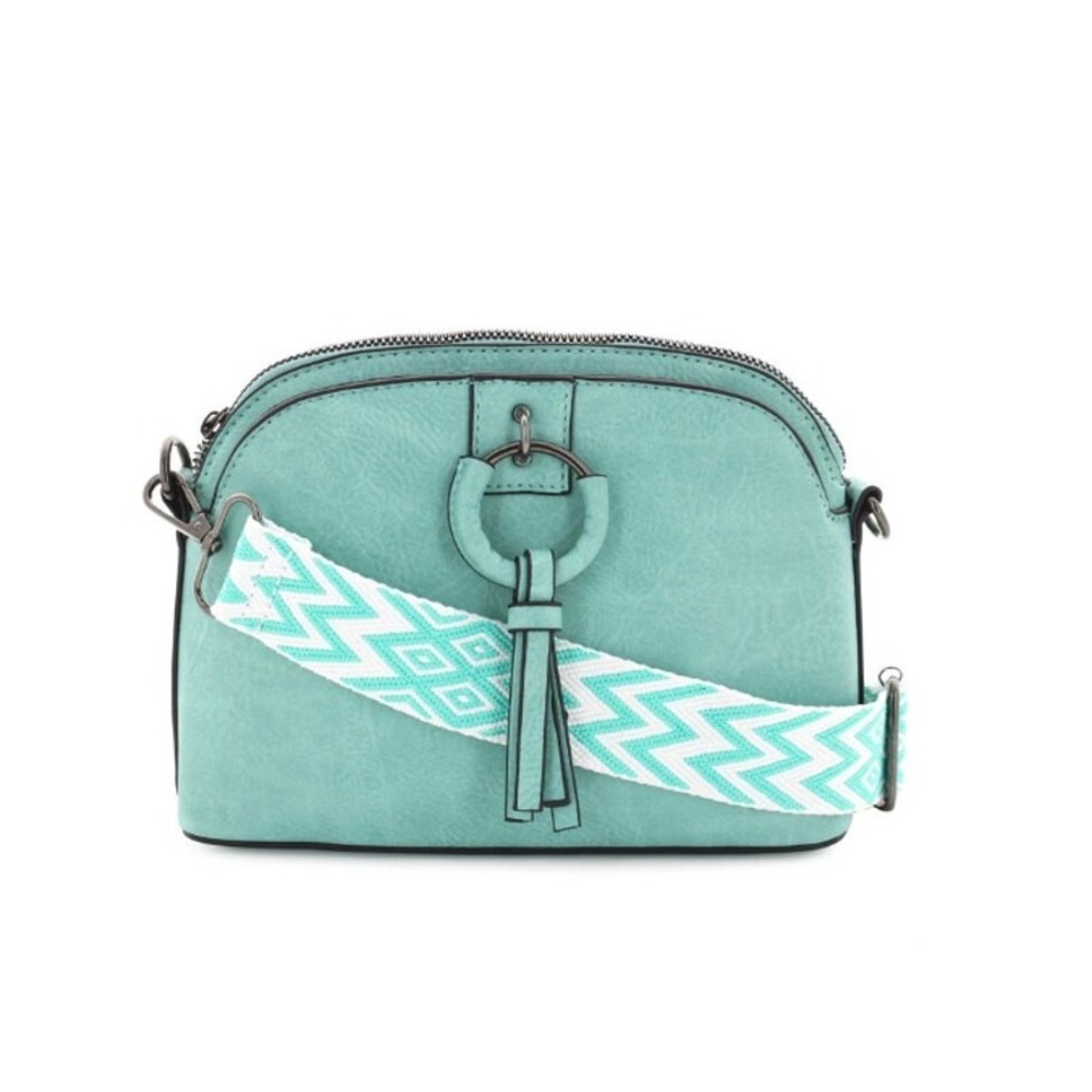 Sam & Hadley NWT Aqua Mini Dome Crossbody Guitar Strap and Aqua‎ Strap